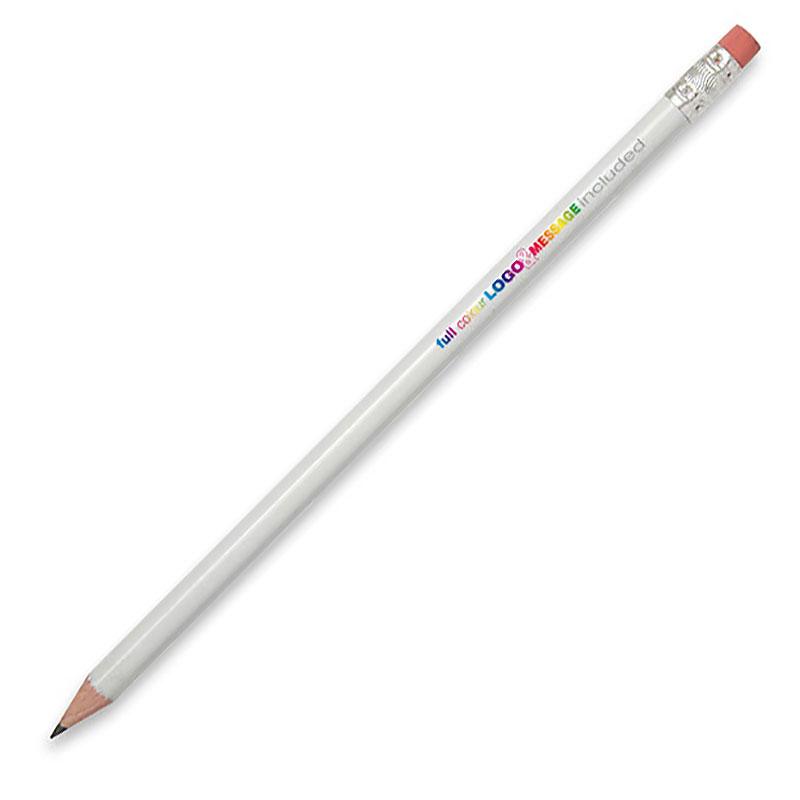 Wooden HB Eraser Pencils - White