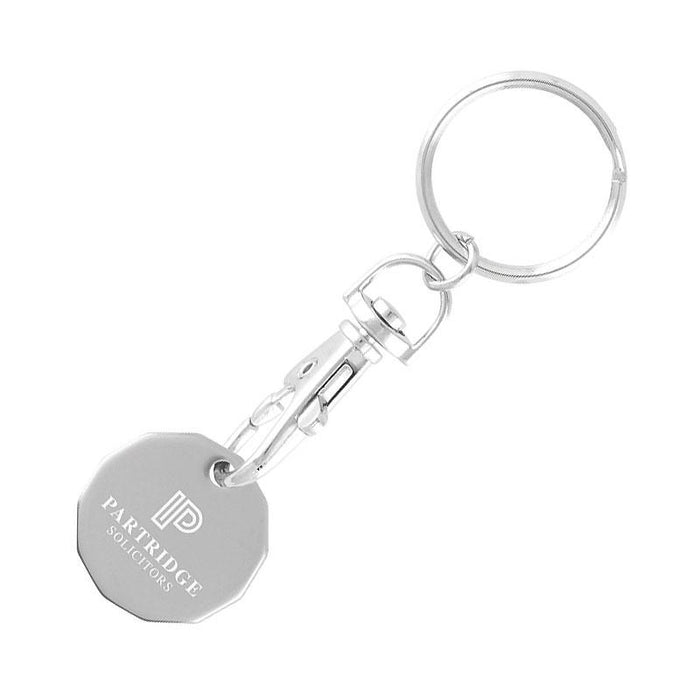 Laser Engraved Trolley Coin Keychain